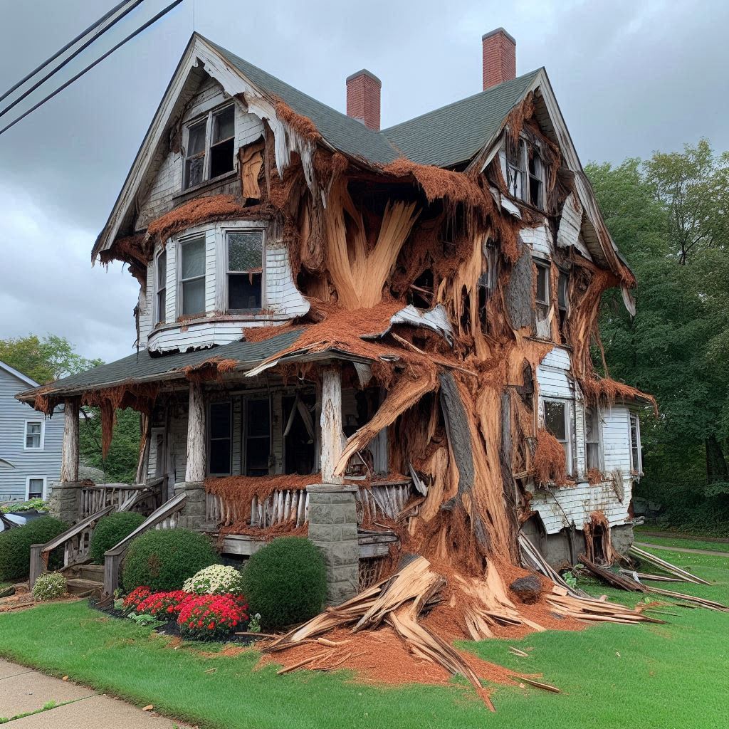 Signs Your Dracut Home Needs a Tree Inspection Damaged tree on an Dracut home showing signs of disease and decay